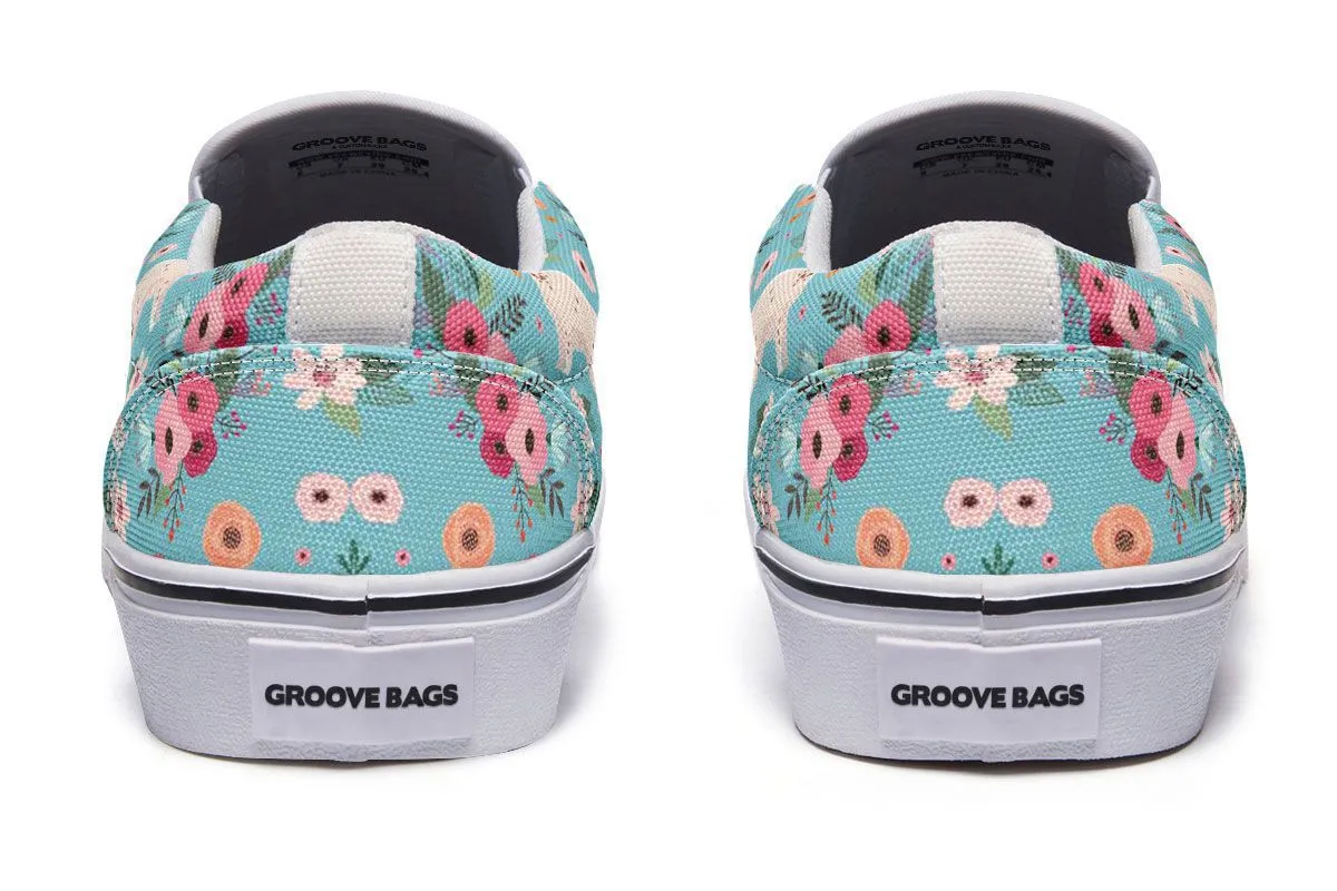 English Setter Flower Slip-On Shoes