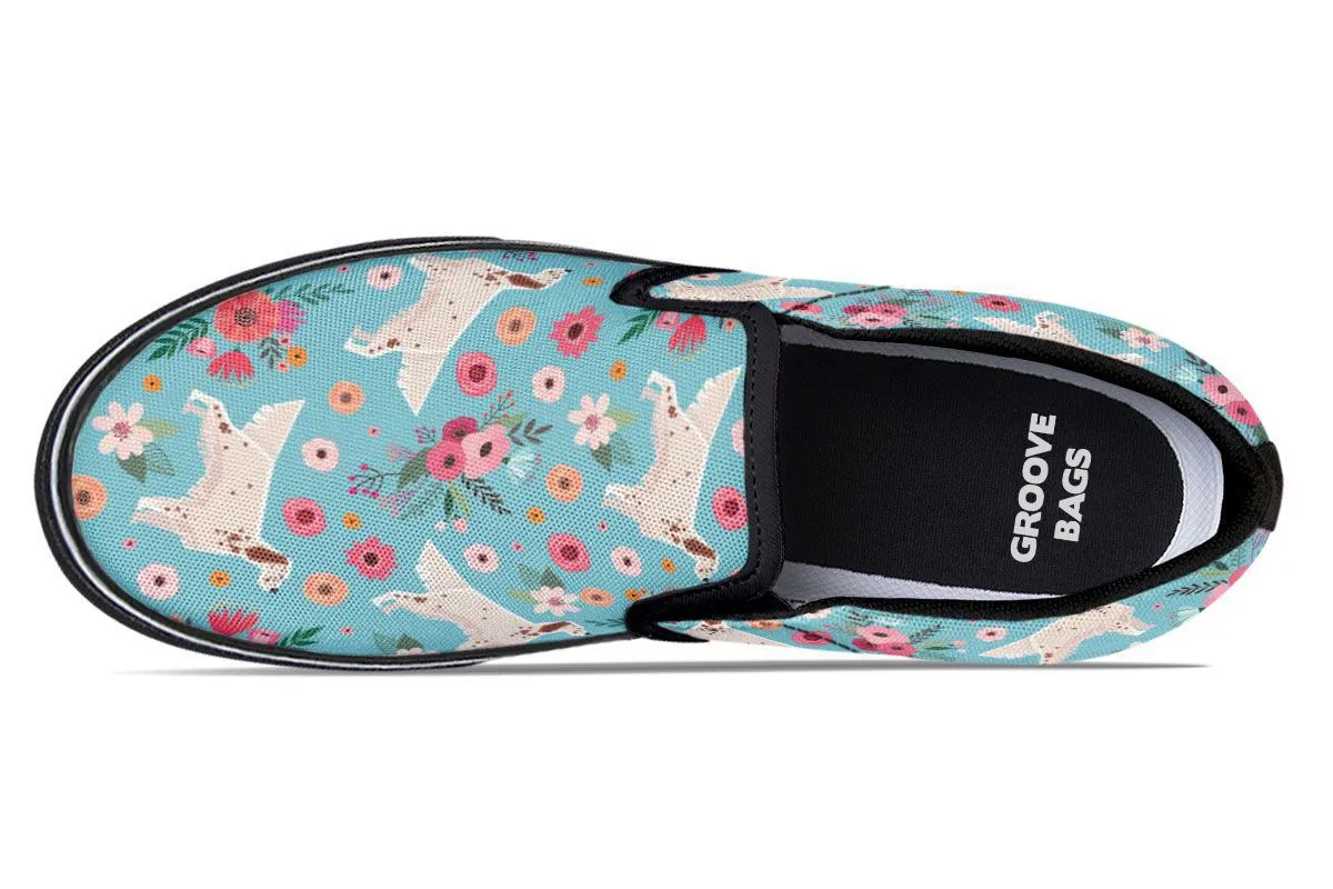 English Setter Flower Slip-On Shoes