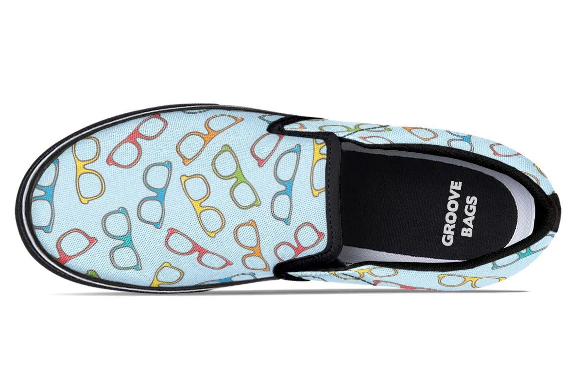 Eye Glasses Patternblue Slip-On Shoes