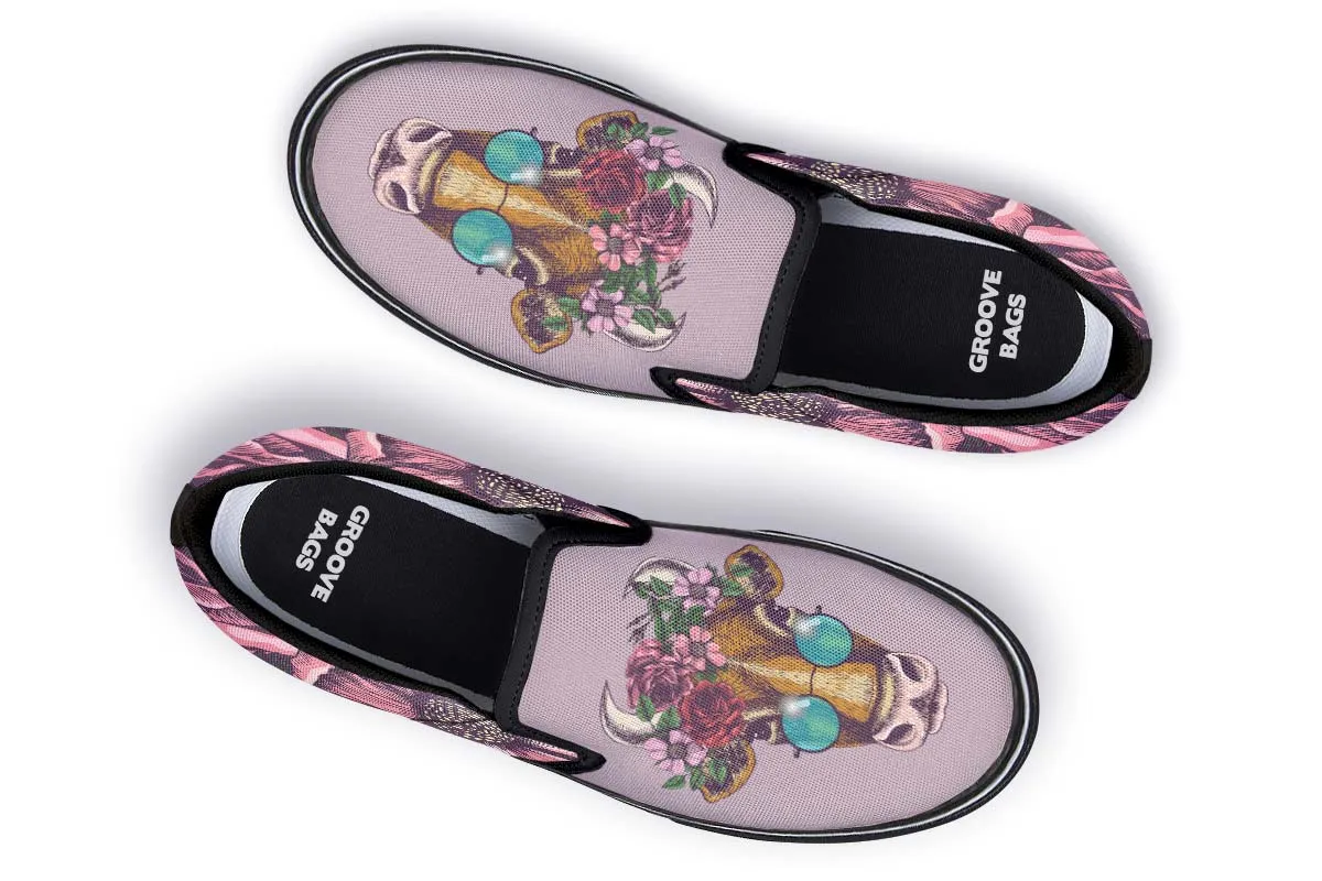 Floral Cow Slip-On Shoes