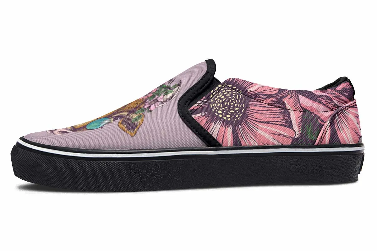 Floral Cow Slip-On Shoes