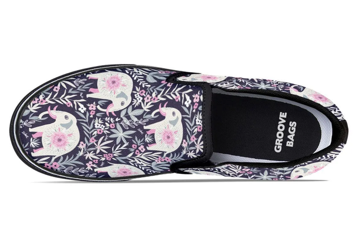 Floral Elephant Slip-On Shoes