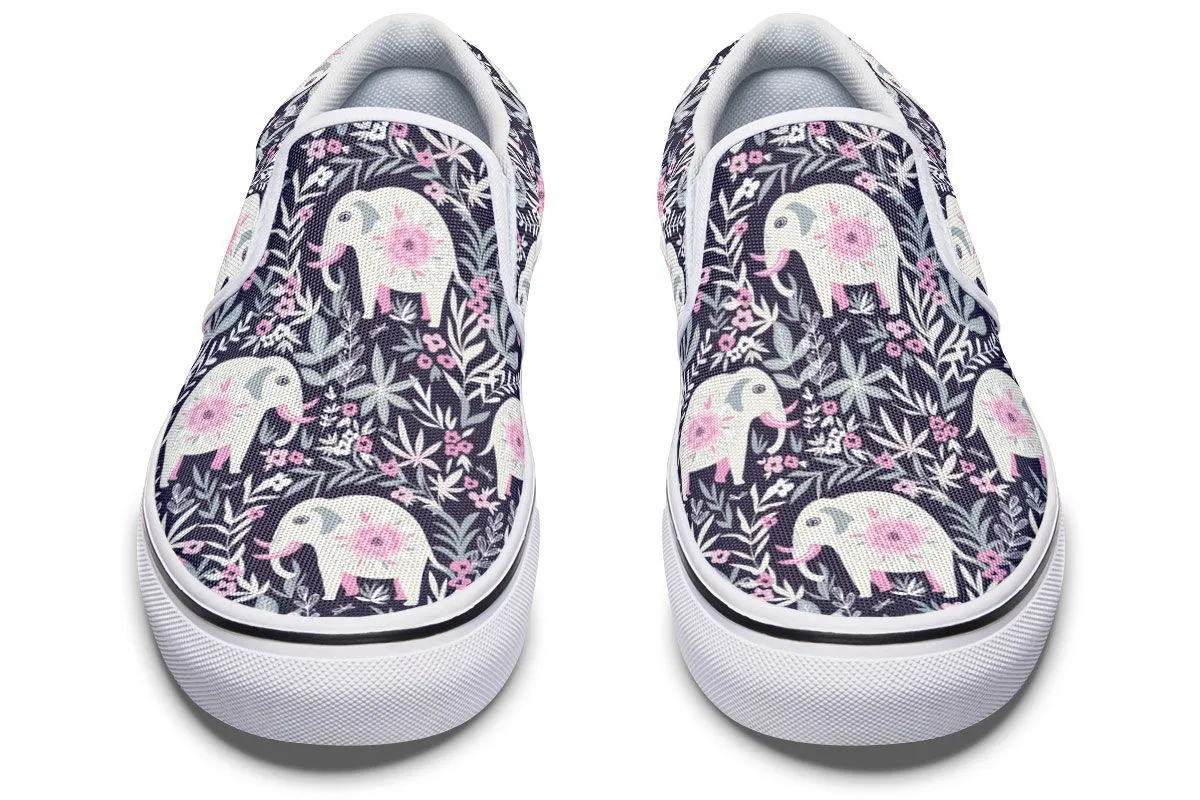 Floral Elephant Slip-On Shoes