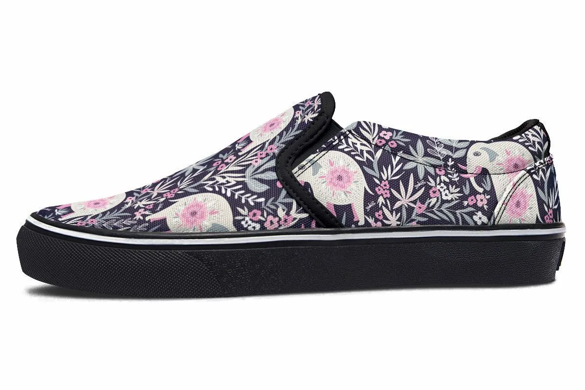 Floral Elephant Slip-On Shoes