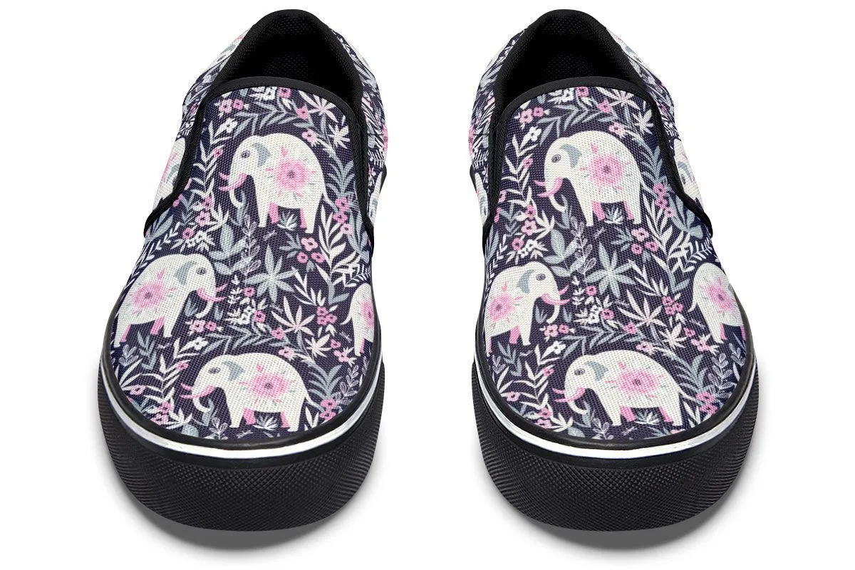 Floral Elephant Slip-On Shoes