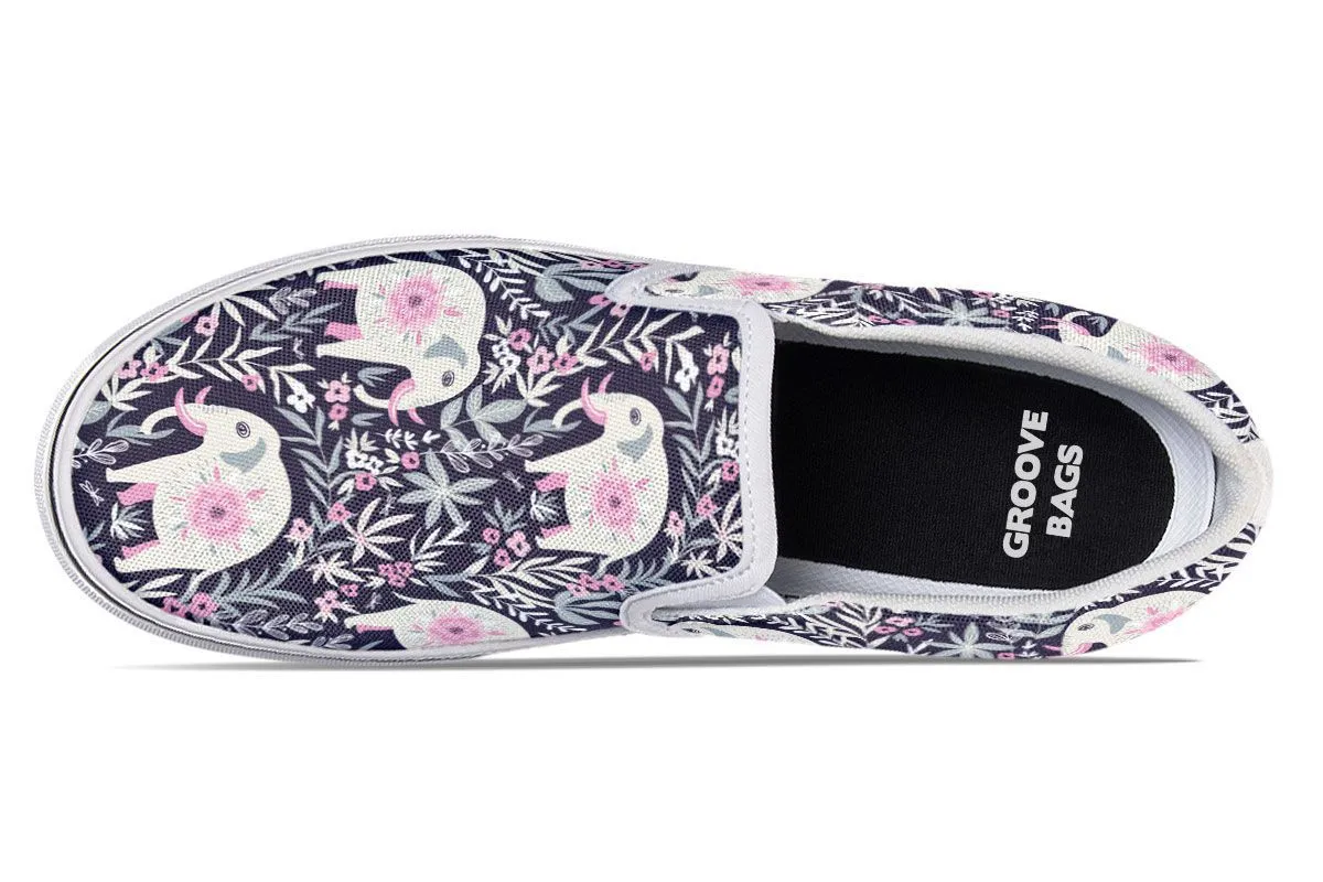 Floral Elephant Slip-On Shoes
