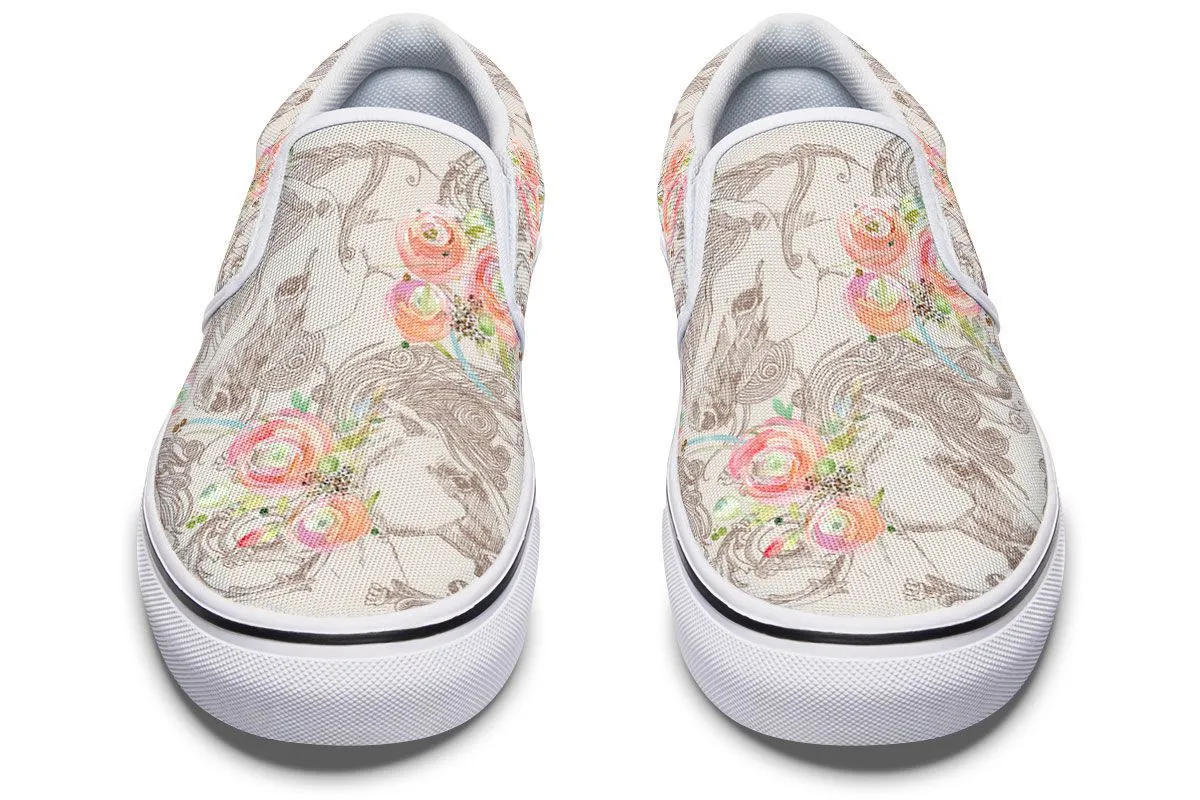 Floral Horse Slip-On Shoes