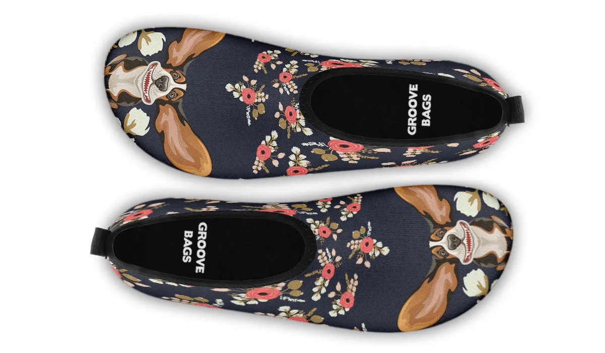 Floral Hound Aqua Barefoot Shoes