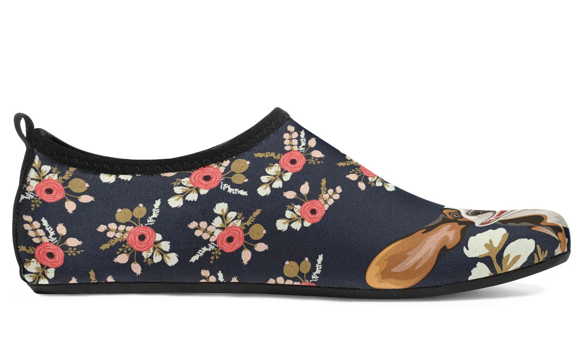 Floral Hound Aqua Barefoot Shoes