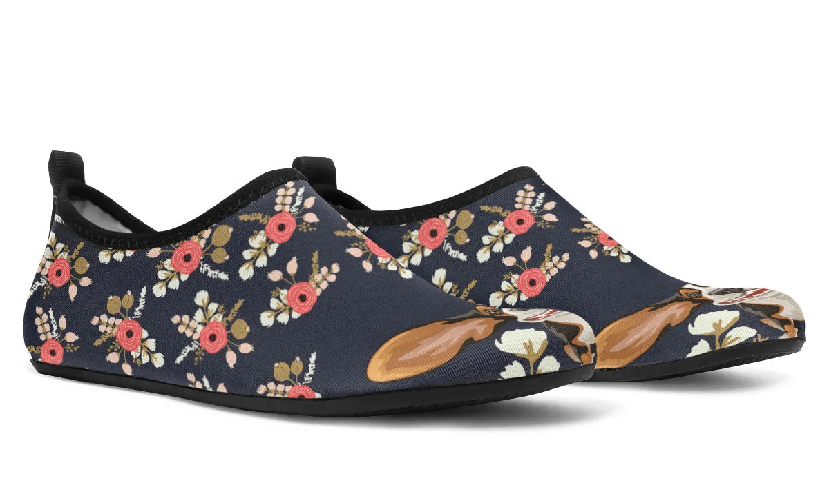 Floral Hound Aqua Barefoot Shoes
