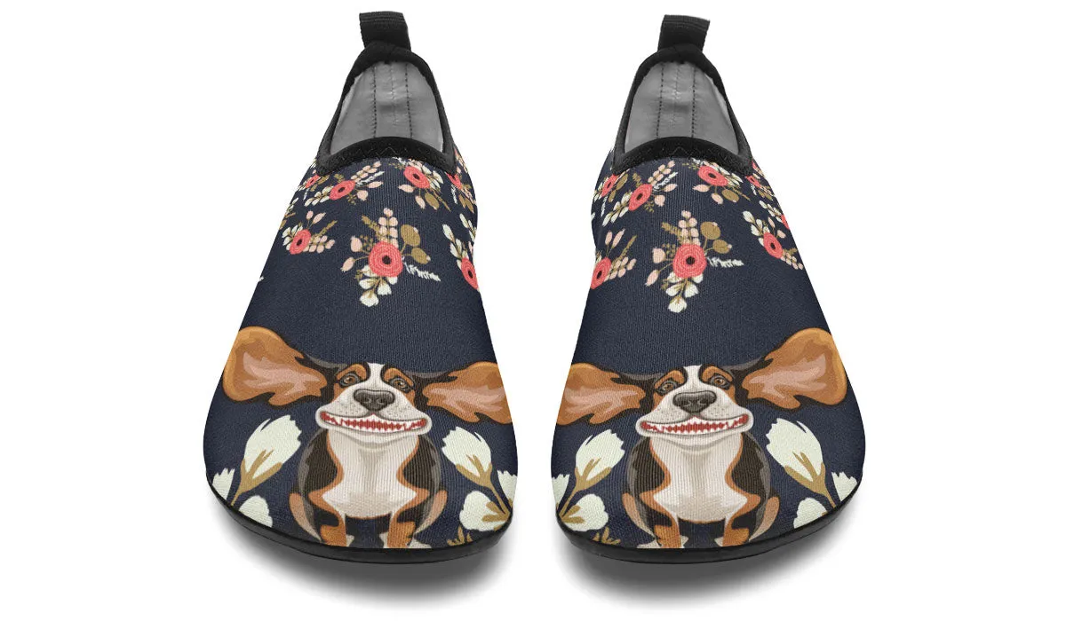 Floral Hound Aqua Barefoot Shoes
