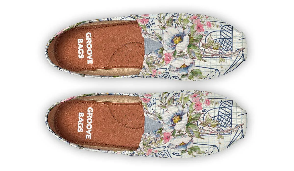 Floral Math Symbols Casual Shoes
