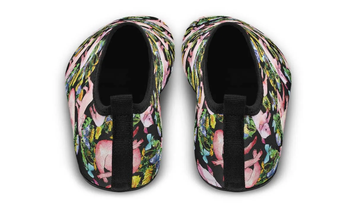 Floral Pig Aqua Barefoot Shoes