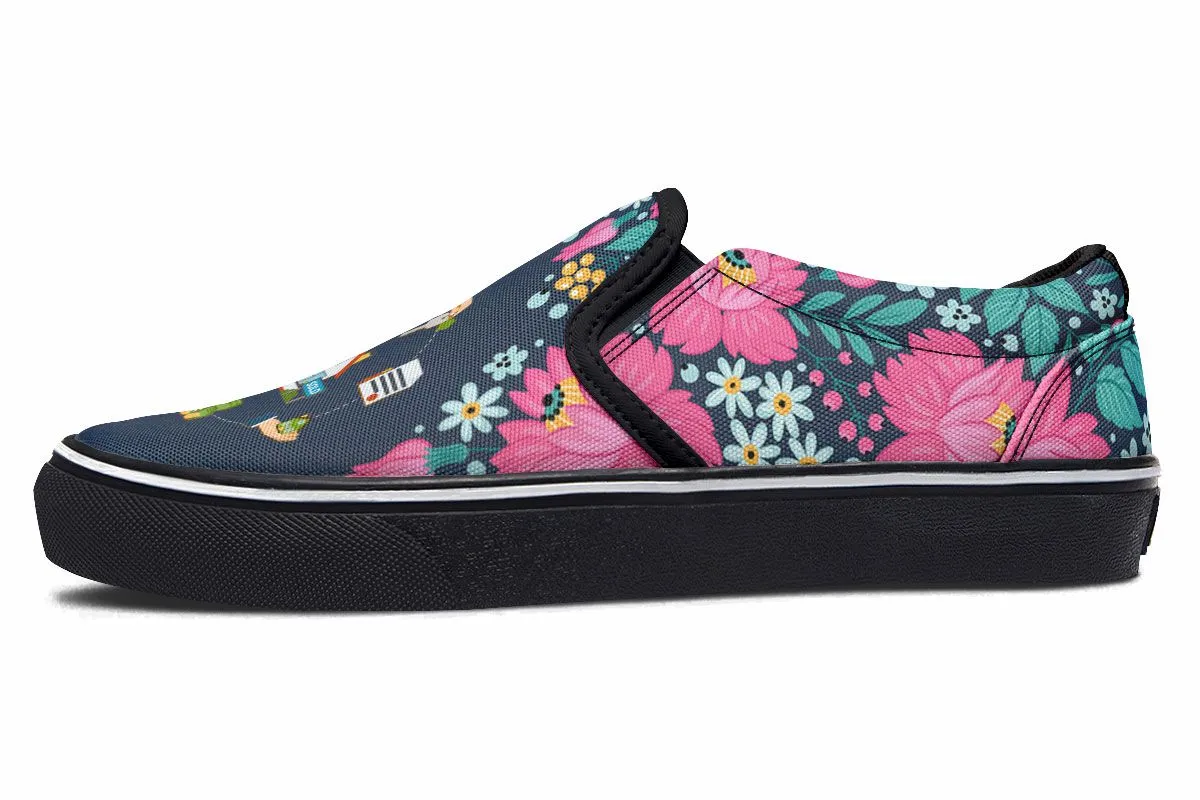Floral Real Estate Slip-On Shoes