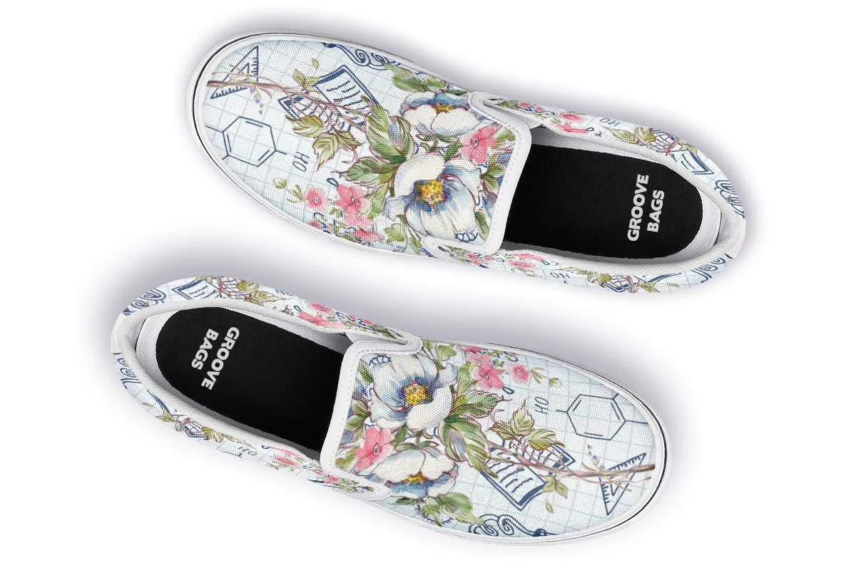Floral Science Symbols Slip-On Shoes