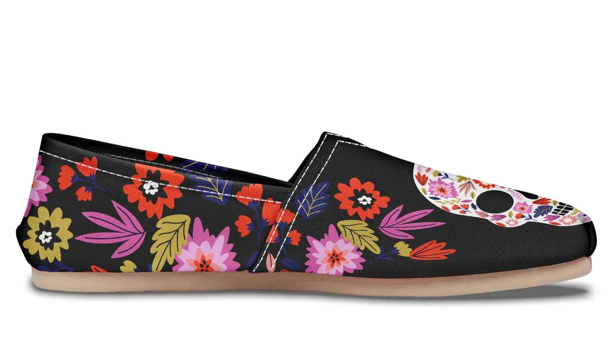Floral Skull Halloween Casual Shoes