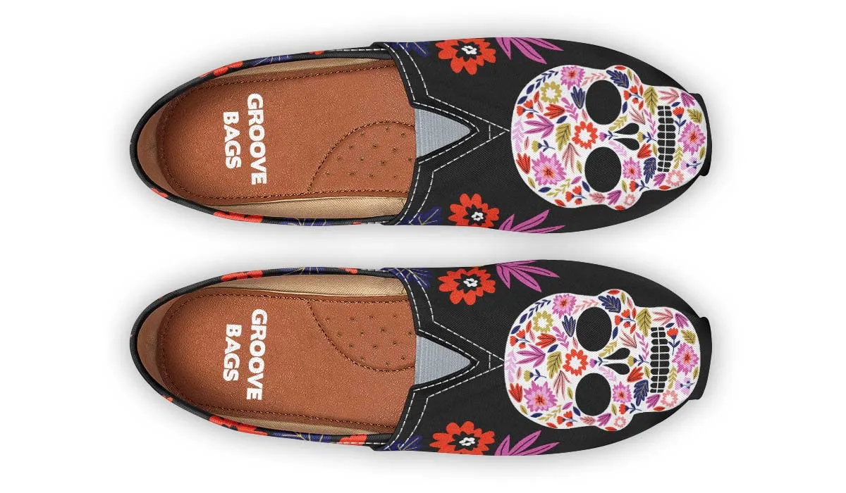Floral Skull Halloween Casual Shoes