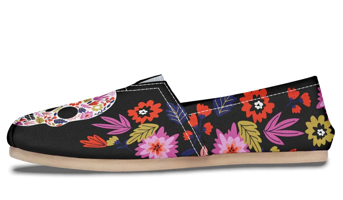 Floral Skull Halloween Casual Shoes
