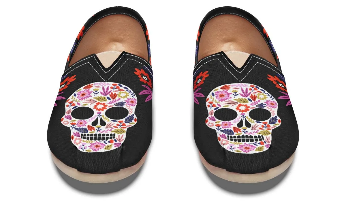 Floral Skull Halloween Casual Shoes