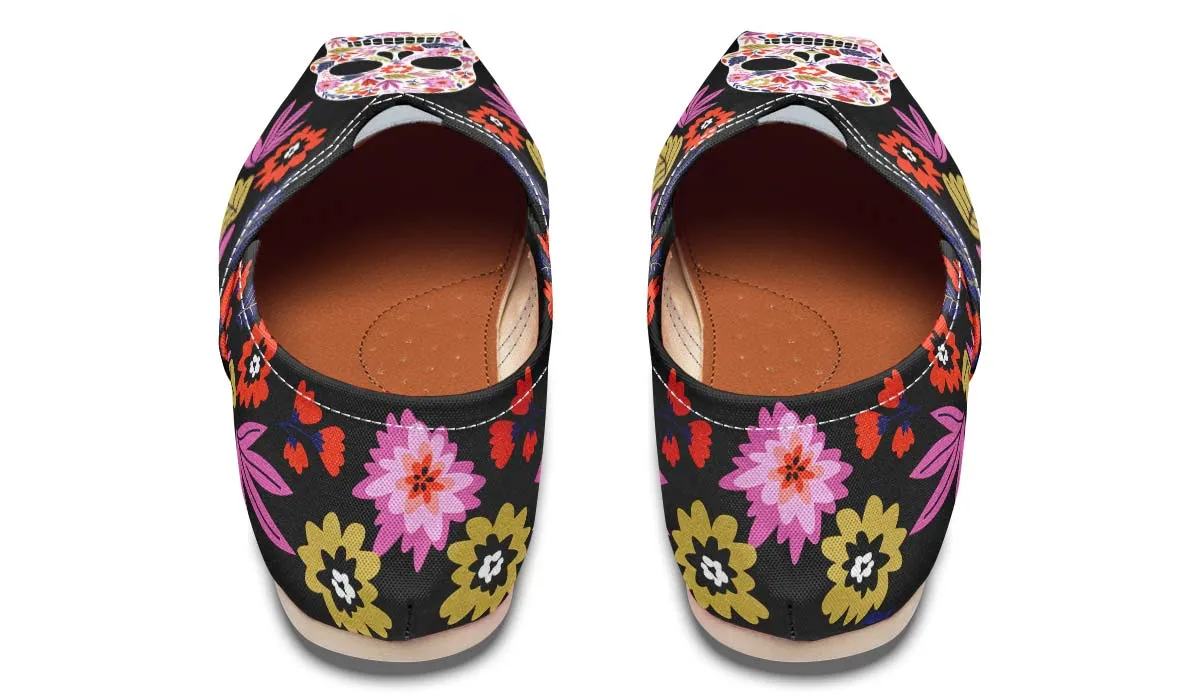 Floral Skull Halloween Casual Shoes