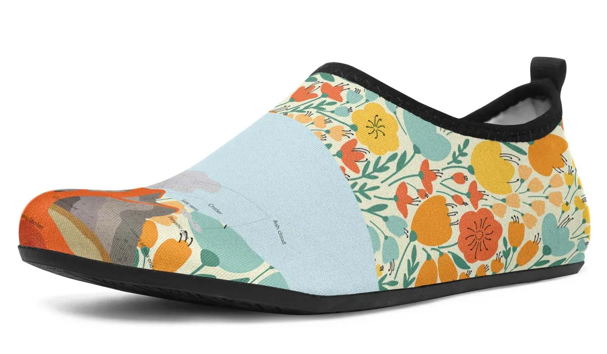 Floral Volcano Aqua Barefoot Shoes