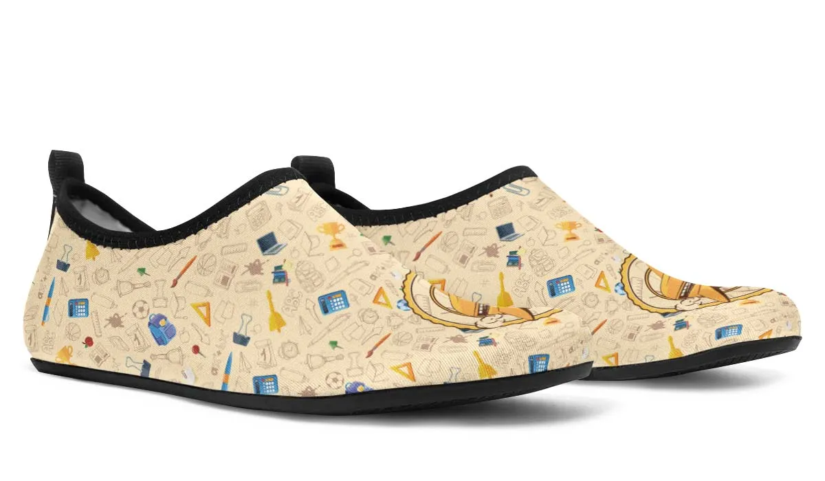 Flying School Bus Aqua Barefoot Shoes