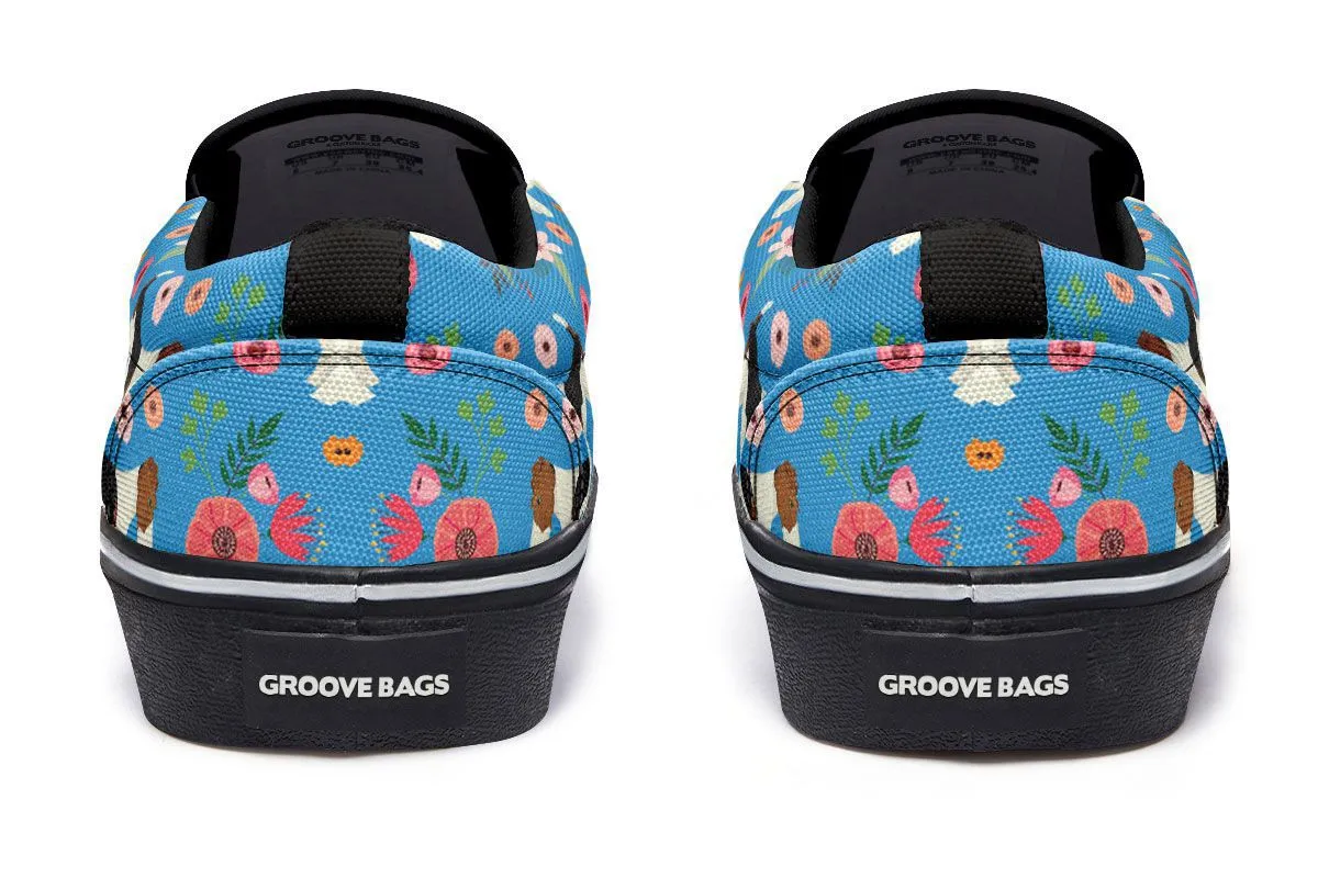 Fox Terrier Flower Slip-On Shoes