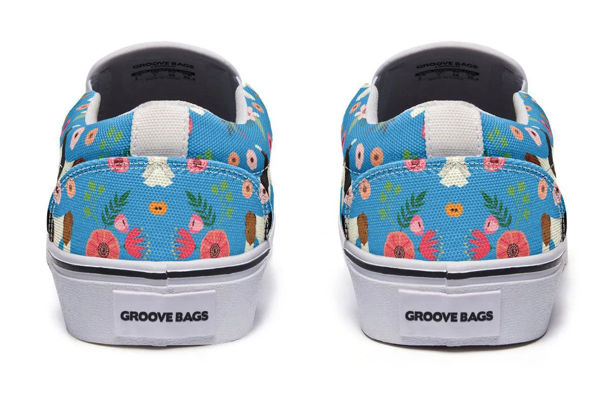Fox Terrier Flower Slip-On Shoes