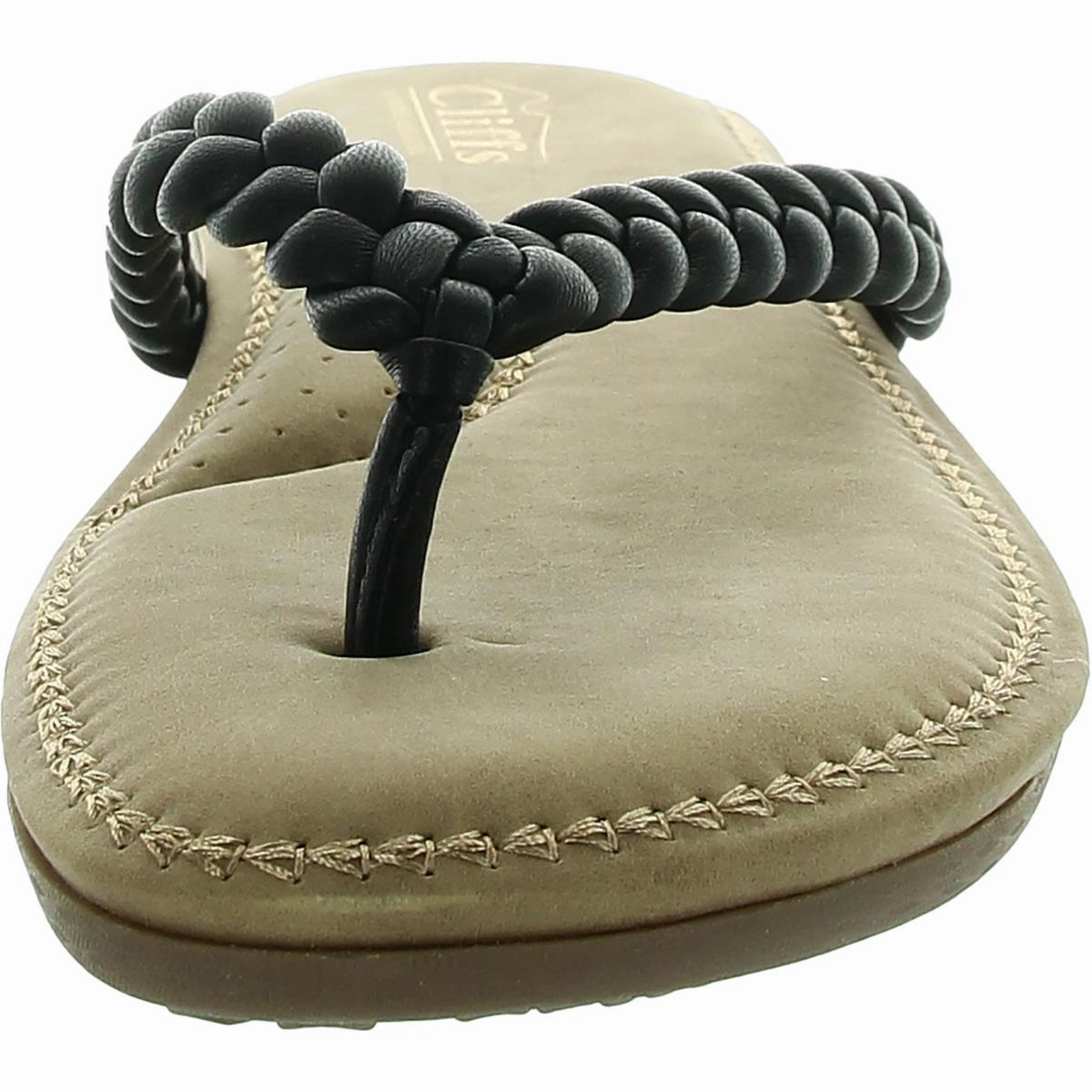 Freedom Womens Faux Leather Braided Flip-Flops