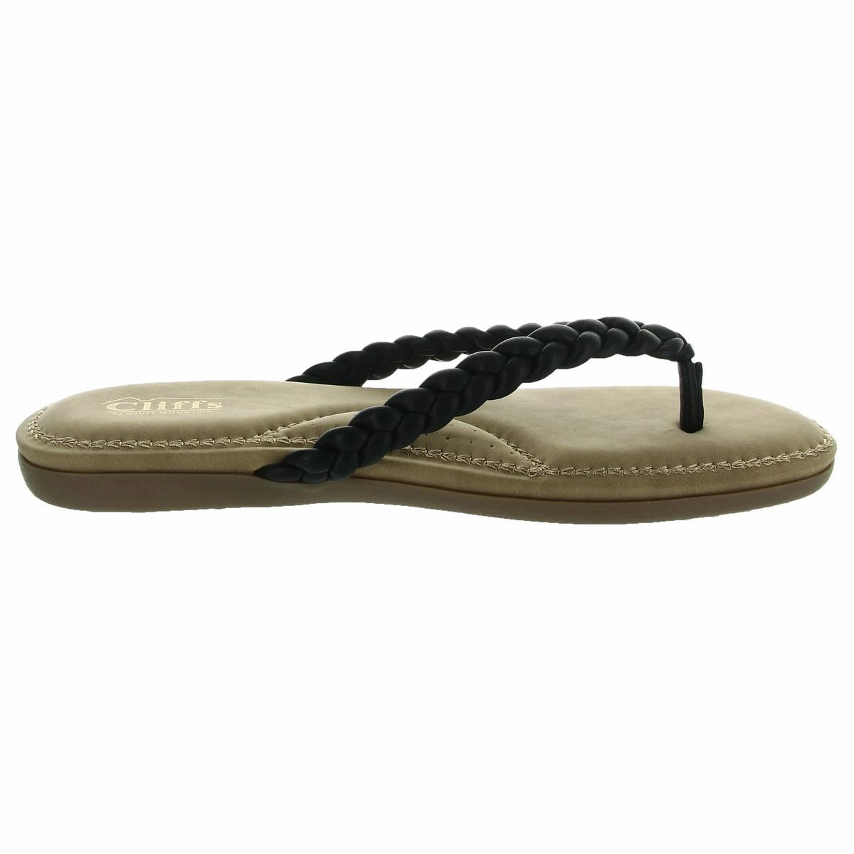 Freedom Womens Faux Leather Braided Flip-Flops