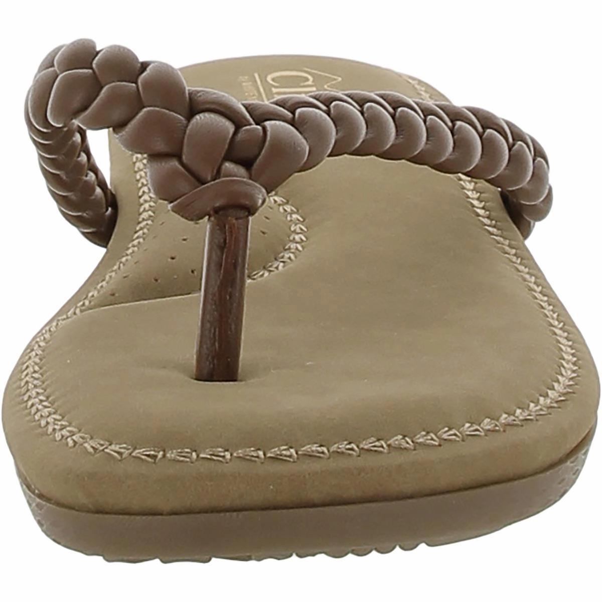 Freedom Womens Faux Leather Braided Flip-Flops