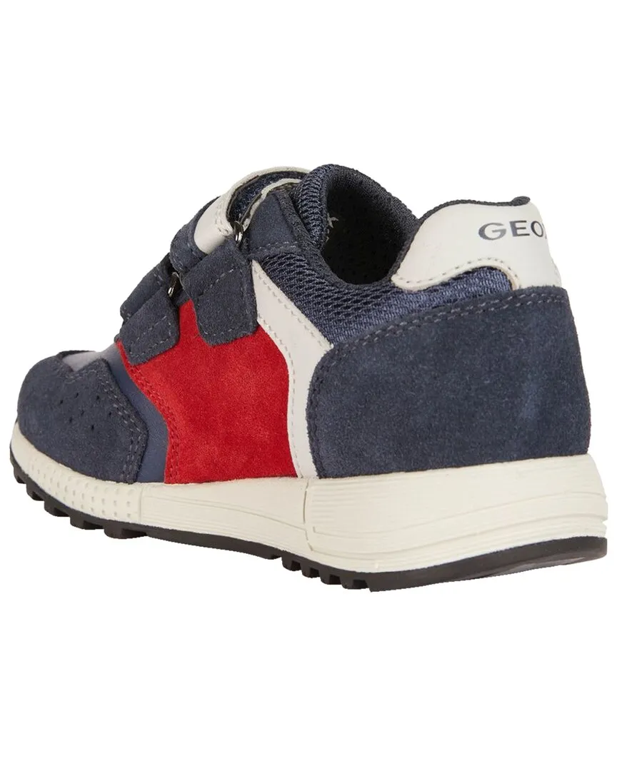 Geox Red Alben Velcro Suede Sneaker