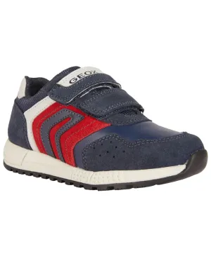 Geox Red Alben Velcro Suede Sneaker