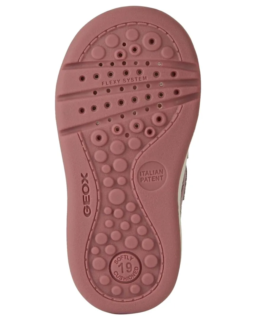 Geox Rose Biglia Hearts Velcro Leather Sneaker
