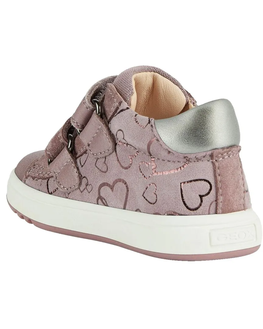 Geox Rose Biglia Hearts Velcro Leather Sneaker