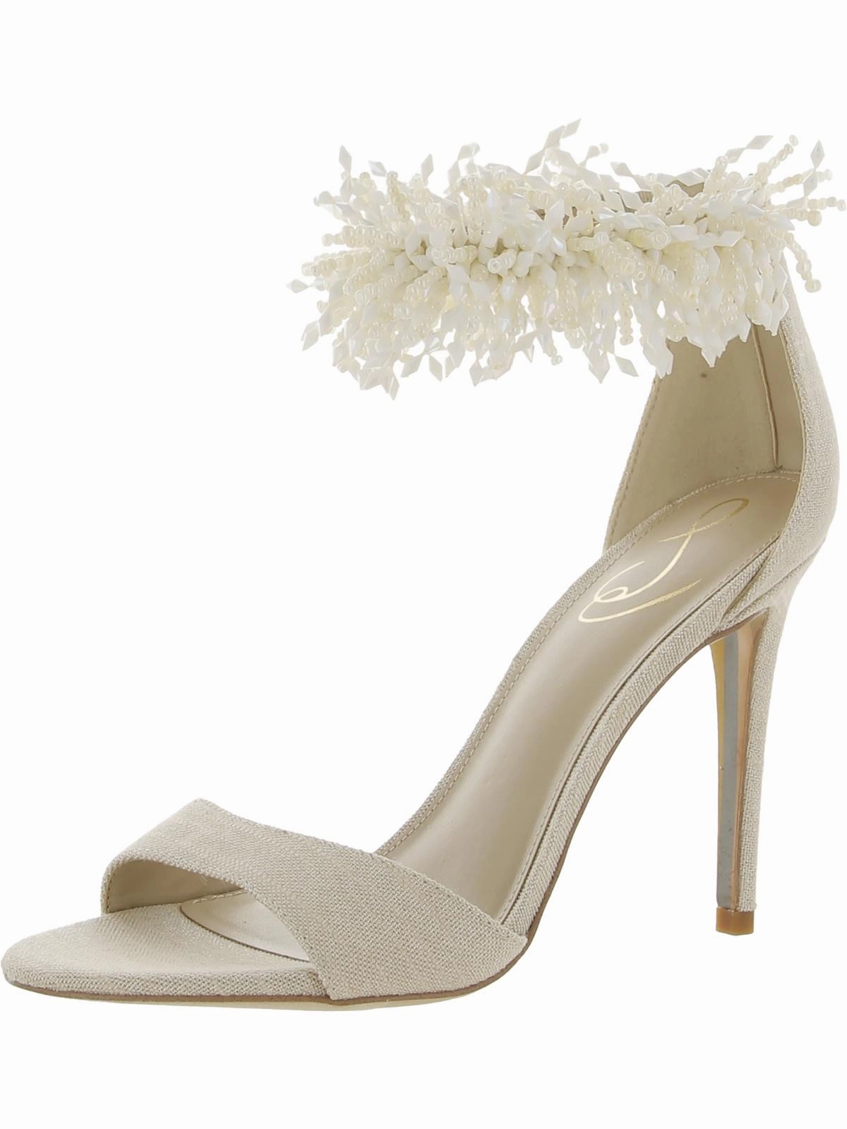 Gillie Womens Embellished Ankle Strap Heels