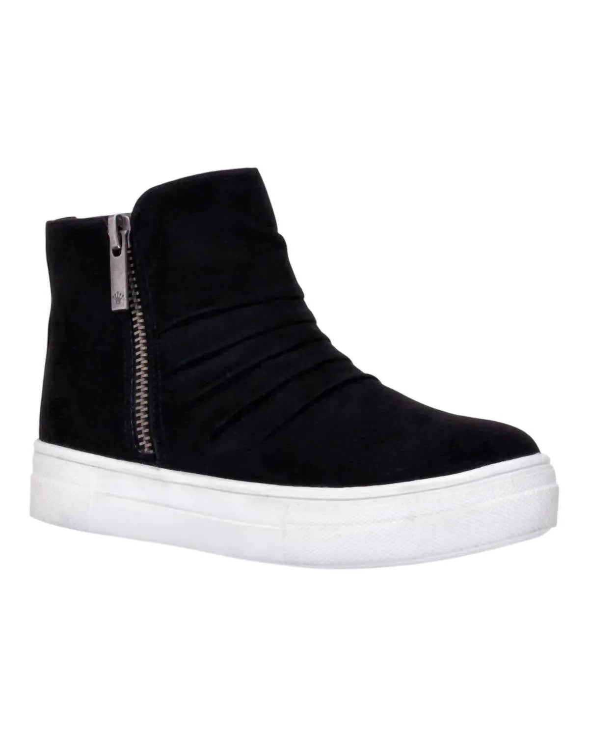 Girl's Amanda High-Top Sneakers In Black Microsuede