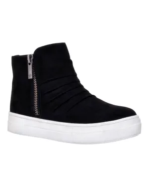 Girl's Amanda High-Top Sneakers In Black Microsuede