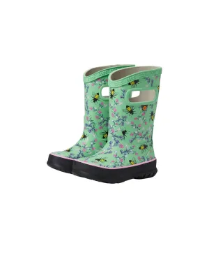 Girl's Bees Rain Boots In Green