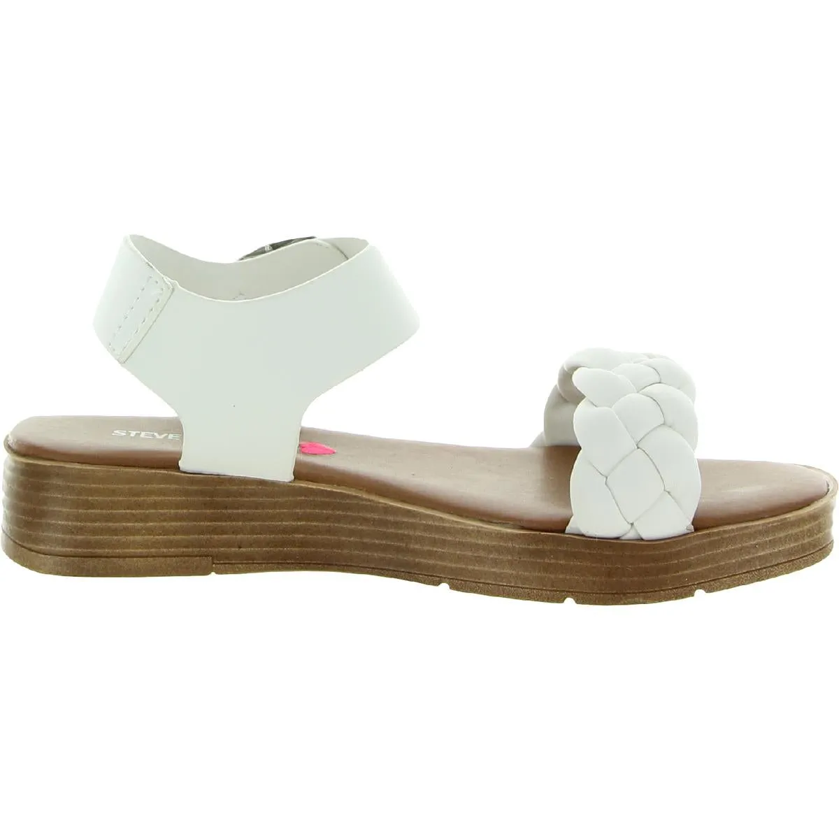 Girls Braided Open Toe Wedge Sandals