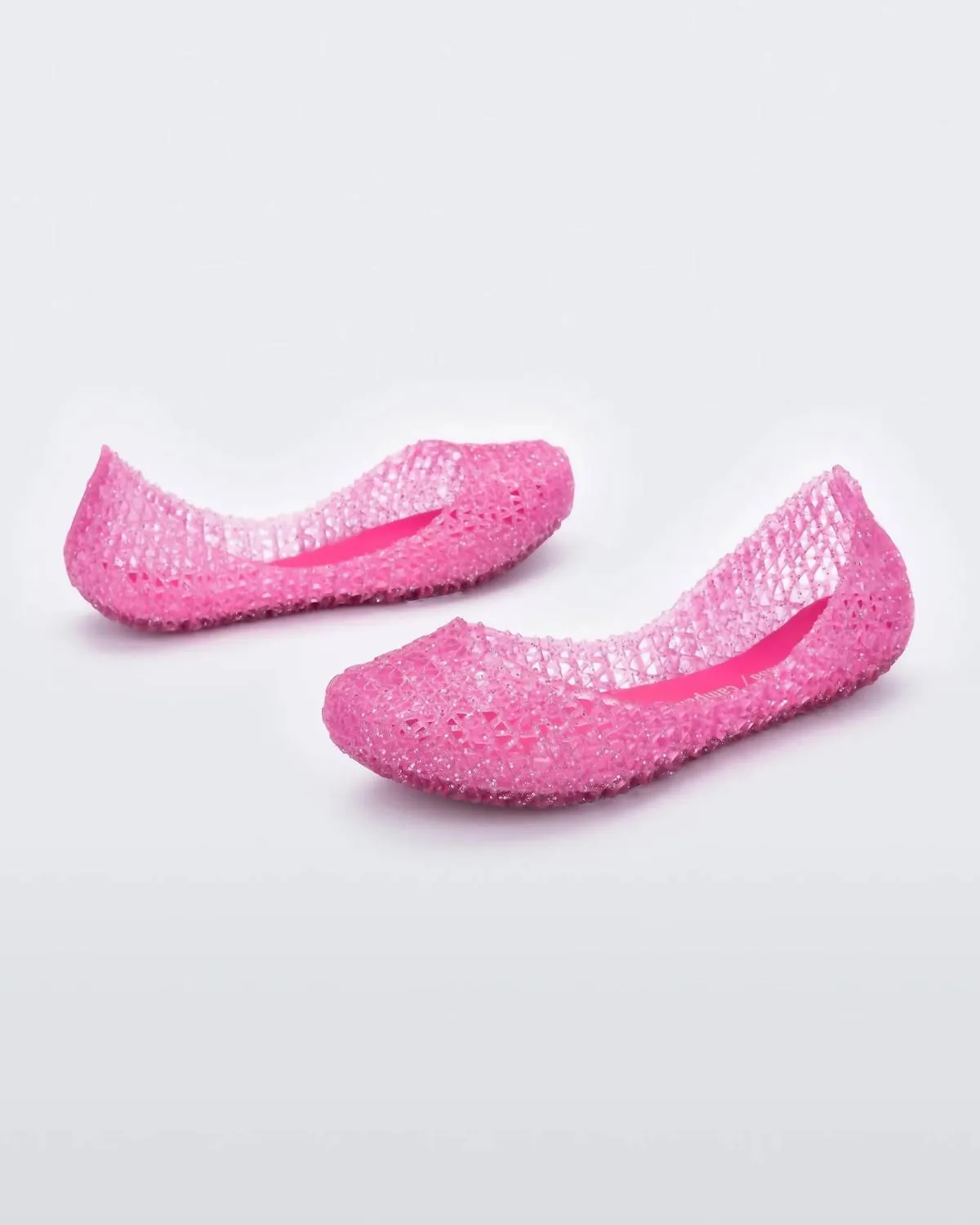 Girl's Campana Papel Flat In Pink Glitter