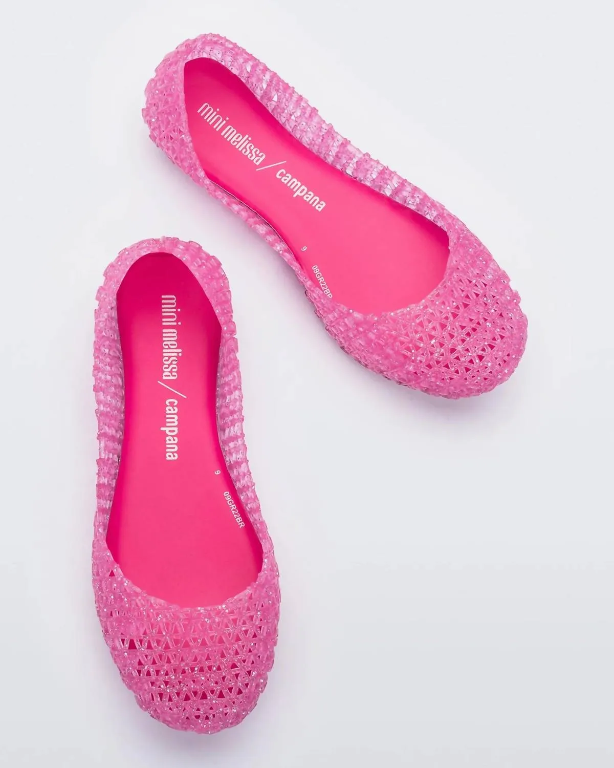 Girl's Campana Papel Flat In Pink Glitter