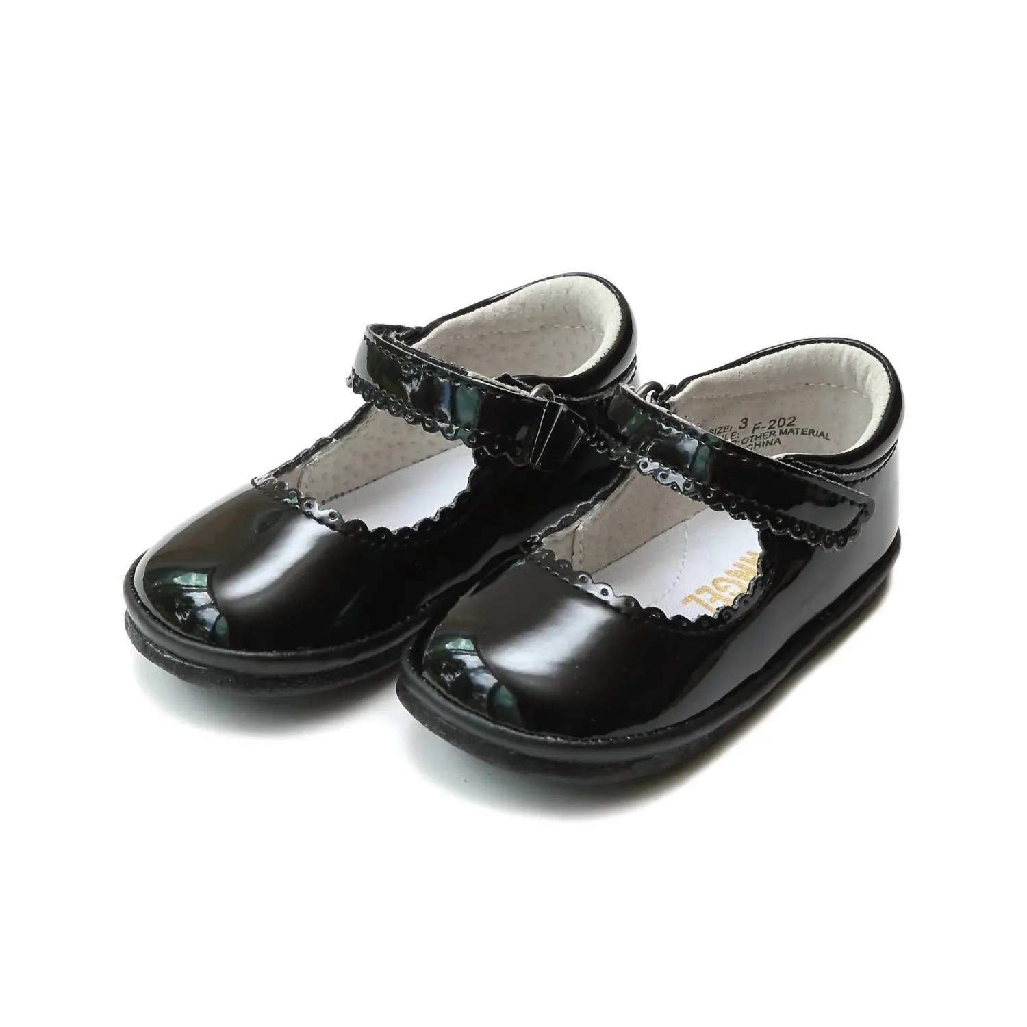 Girls Cara Scalloped Mary Jane Shoes In Black