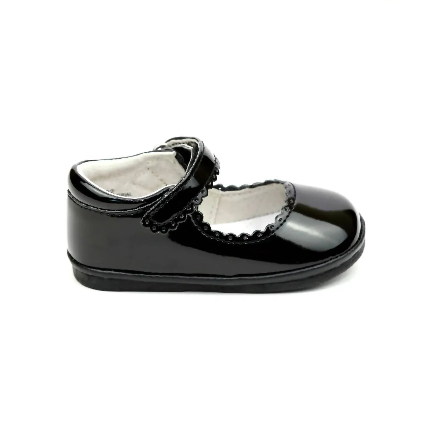 Girls Cara Scalloped Mary Jane Shoes In Black
