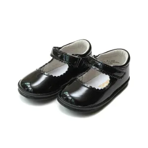 Girls Cara Scalloped Mary Jane Shoes In Black