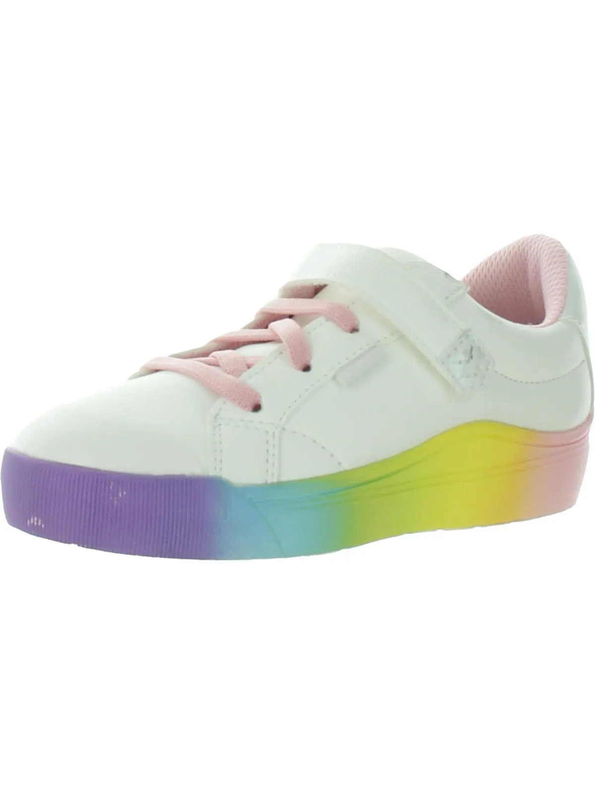 Girls Faux Leather Adjustable Casual and Fashion Sneakers