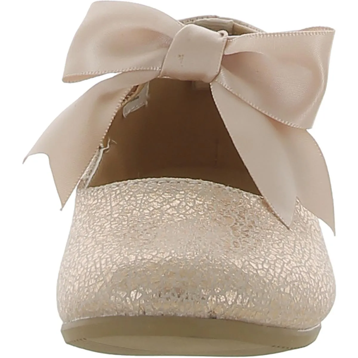 Girls Faux Leather Metallic Ballet Flats