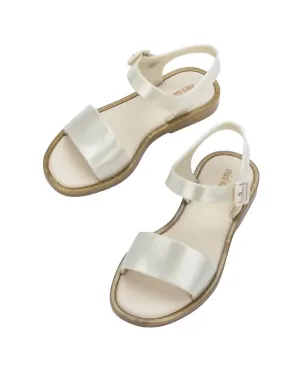 Girl's Mar Sandal In White Glitter