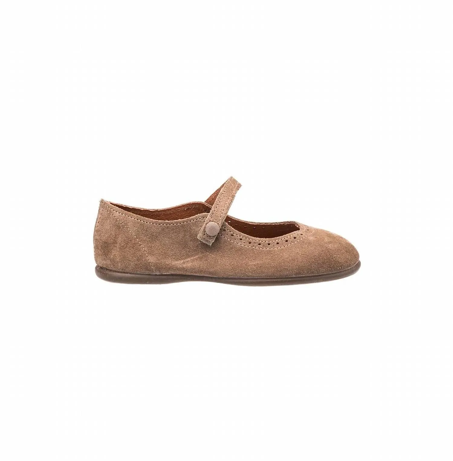 Girl's Mary Jane Suede Shoes In Beige