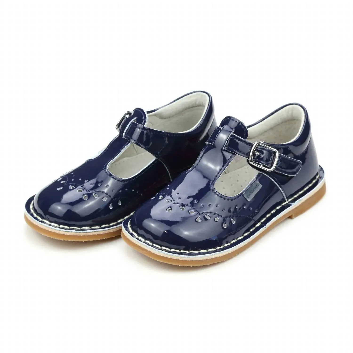 Girl's Ruthie Stitched Mary Jane Flat Shoes In Patent Navy